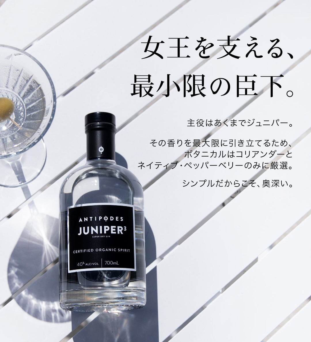 アンティポディース ジュニパースリー 40度 700ml  公式限定ギフトボックス&amp;オリジナルコースター付